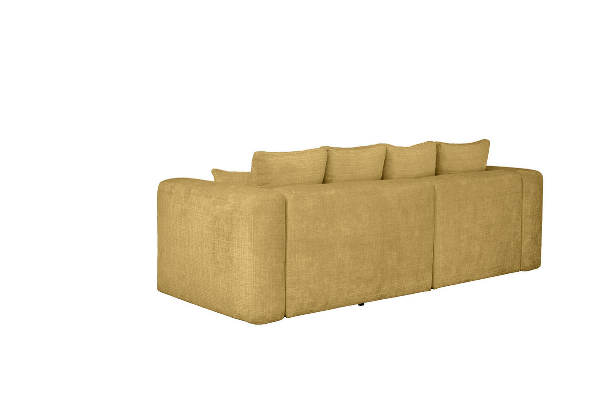 ECKSOFA Goldfarben Chenille Zierkissen, Rückenkissen, Rücken echt  - Goldfarben/Schwarz, MODERN, Kunststoff/Textil (188/276cm) - Milino