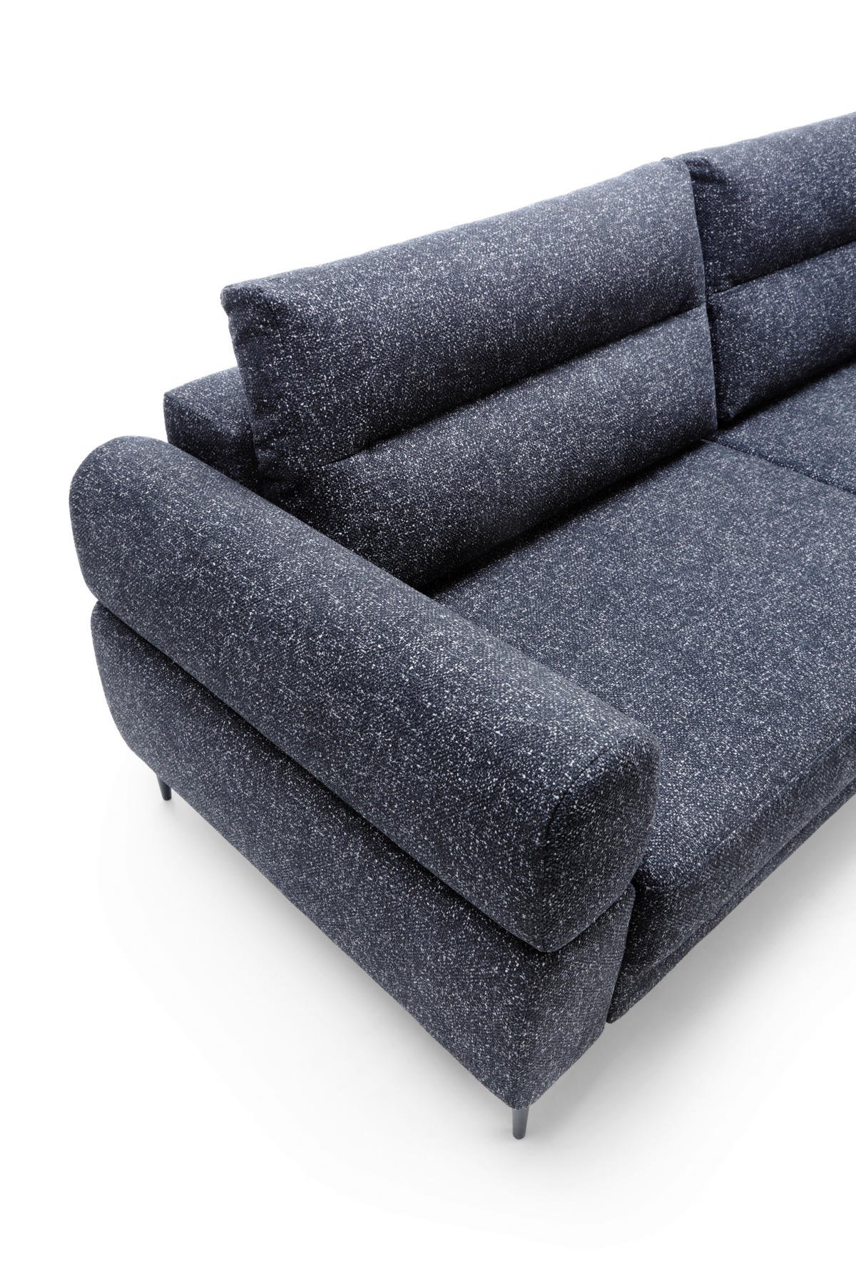 SCHLAFSOFA Nordic in Velours Blau  - Blau/Schwarz, Basics, Textil/Metall (232/94/102cm) - Livetastic