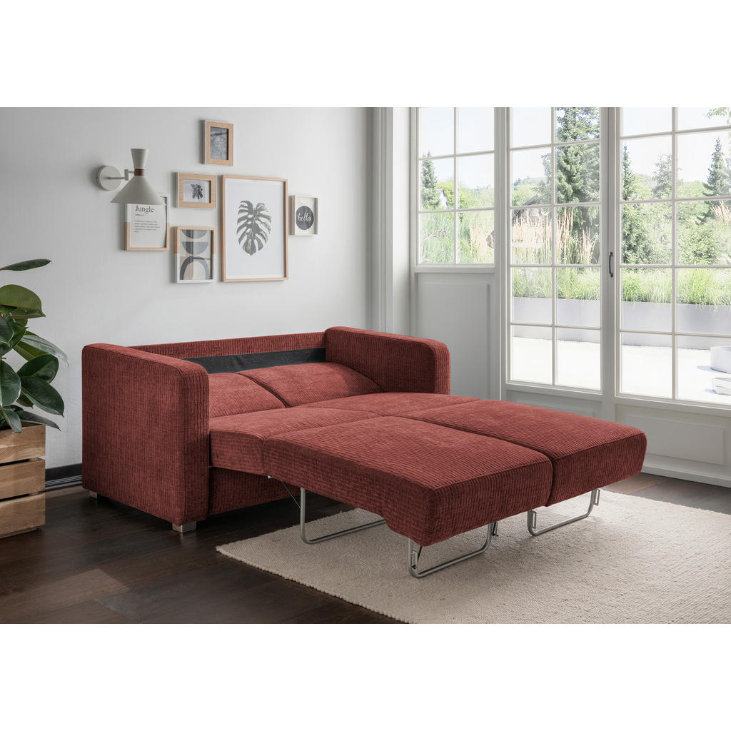 Thumbnail - Livetastic Schlafsofa, Koralle, Textil, Uni, 2-Sitzer, 159x88x87 cm, Made in EU, Stoffauswahl, Liegefunktion, Rücken ech...