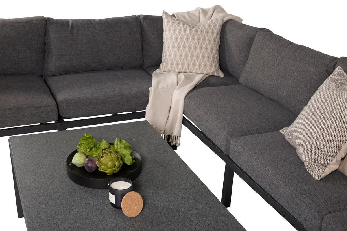 LOUNGETISCH 120/70/45 cm Metall, Glas  - Schwarz, KONVENTIONELL, Glas/Metall (120/70/45cm) - Gardenson