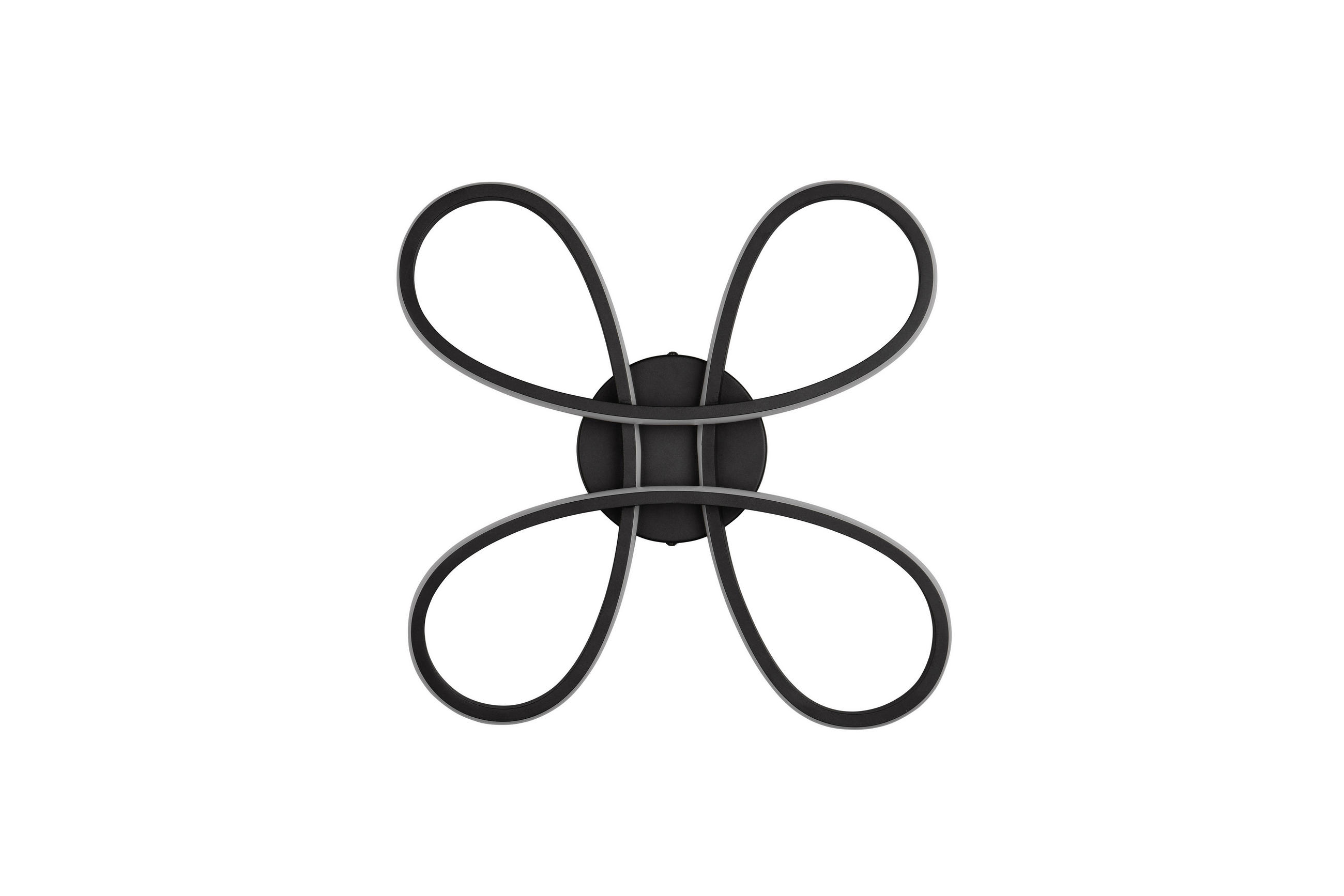 Trio Leuchten Led-Deckenleuchte Fly Schwarz, Weiß 7.5 cm