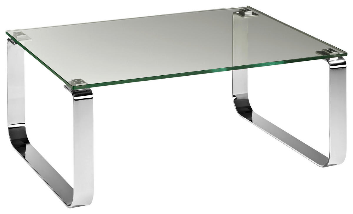 COUCHTISCH in Metall, Glas 110/70/40 cm  - Klar/Chromfarben, MODERN, Glas/Metall (110/70/40cm) - Novel