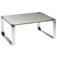 COUCHTISCH in Metall, Glas 110/70/40 cm  - Klar/Chromfarben, MODERN, Glas/Metall (110/70/40cm) - Novel