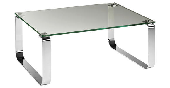 COUCHTISCH in Metall, Glas 110/70/40 cm  - Klar/Chromfarben, MODERN, Glas/Metall (110/70/40cm) - Novel