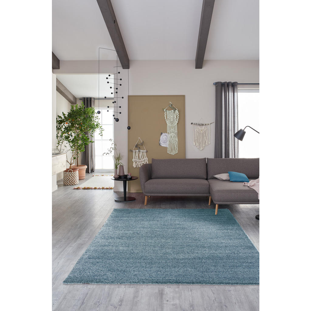 Thumbnail - Schöner Wohnen Hochflorteppich Pure, Türkis, Textil, rechteckig, 160x230 cm, für Fußbodenheizung geeignet, antistatisch,...