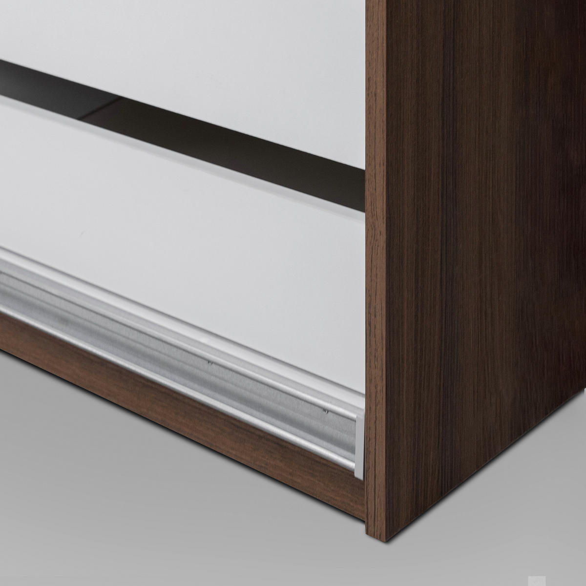 SCHIEBETÜRENSCHRANK 150/211,5/61,5 cm Walnussfarben  - Weiss/Walnussfarben, Modern, Holzwerkstoff/Metall (150/211,5/61,5cm) - MID.YOU