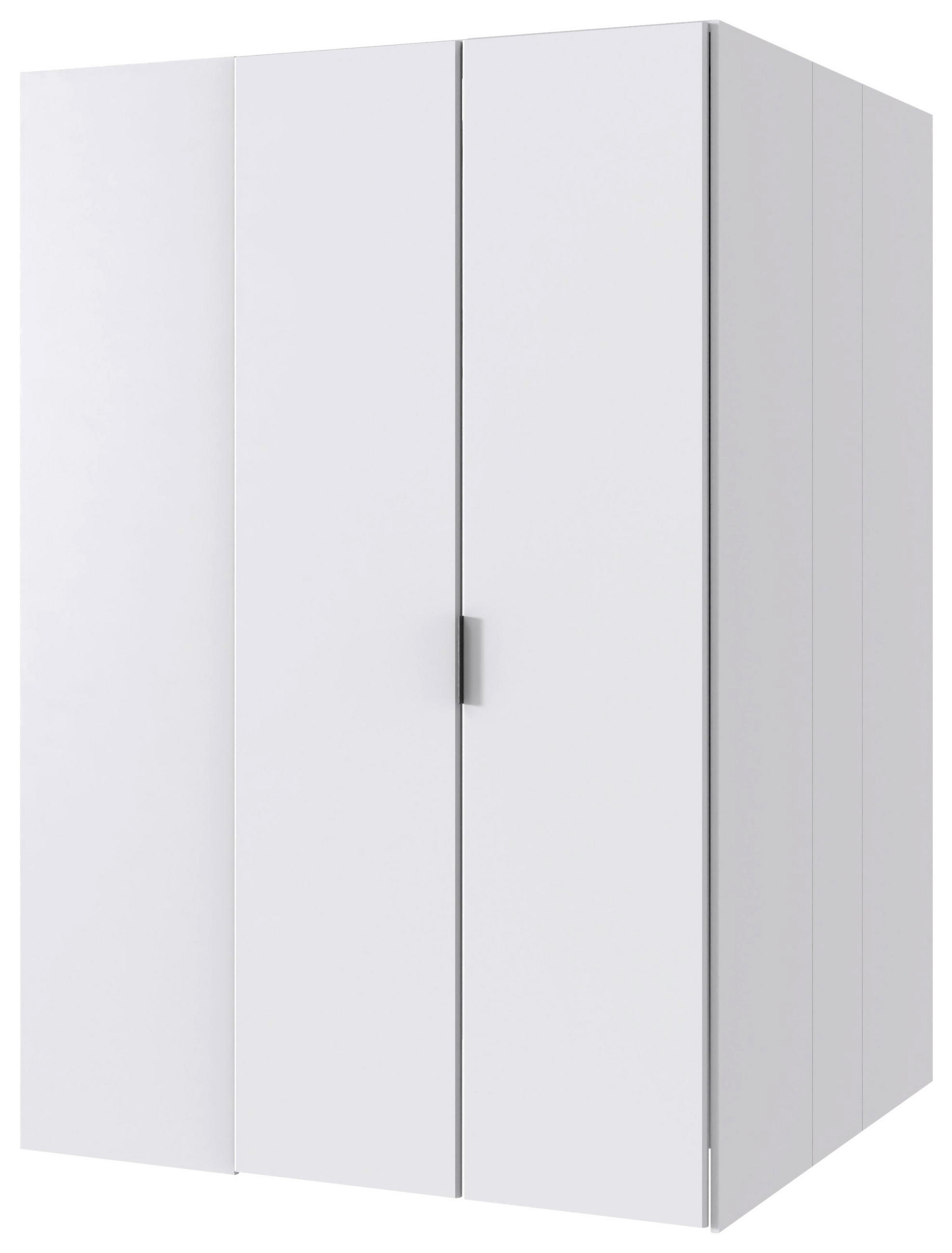 BEGEHBARER ECKSCHRANK in - Weiss/Schwarz, Basics, Holzwerkstoff/Metall (135,2/197/127cm) - Boxxx