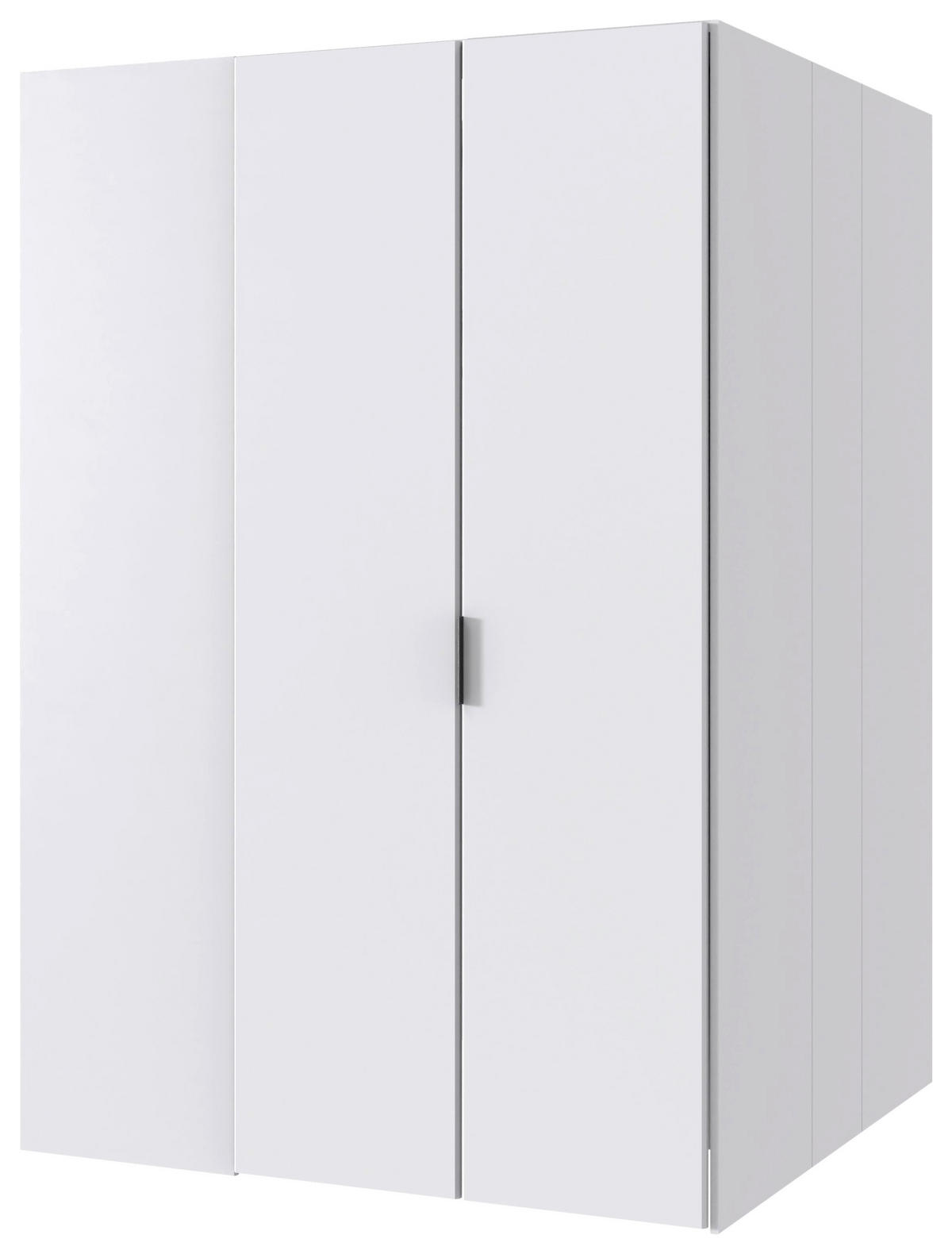 BEGEHBARER ECKSCHRANK in  - Weiss/Schwarz, Basics, Holzwerkstoff/Metall (135,2/197/127cm) - Boxxx