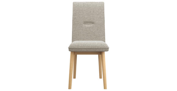 STUHL Webstoff Eichefarben, Taupe Eiche vollmassiv  - Taupe/Eichefarben, KONVENTIONELL, Holz/Textil (46/91/59cm) - Linea Natura