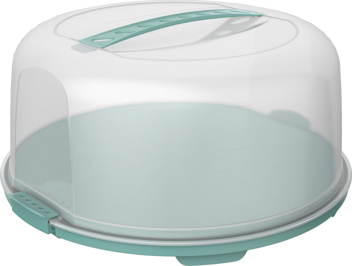 TORTENGLOCKE 35,5/34,5/16,5 cm  - Transparent/Grün, Basics, Kunststoff (35,5/34,5/16,5cm) - Rotho