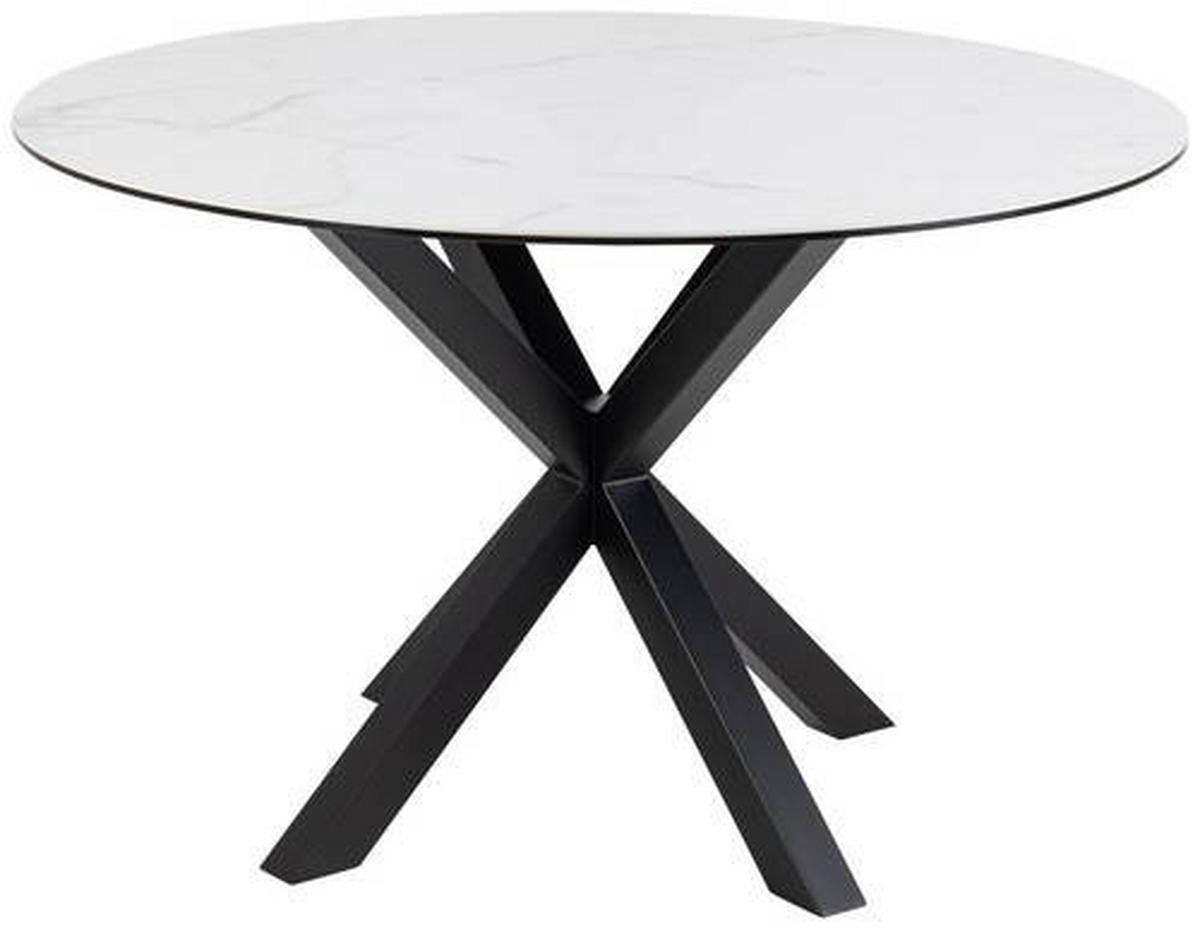 ESSTISCH in Keramik  - Schwarz/Weiß, Trend, Keramik/Metall (119/75,5cm) - MID.YOU