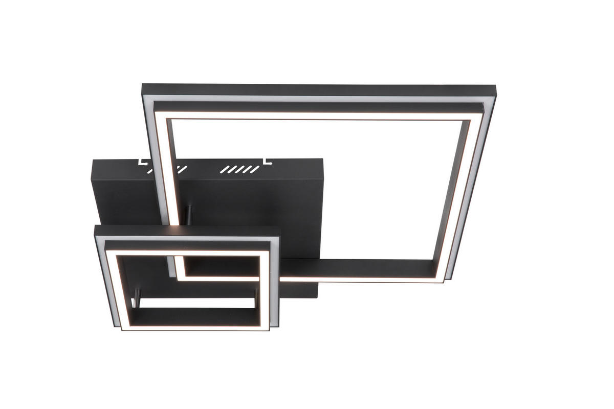 LED PLAFONJERA Proton  - bela/crna, Lajfstajl, metal/plastika (60/60/11,8cm) - Novel