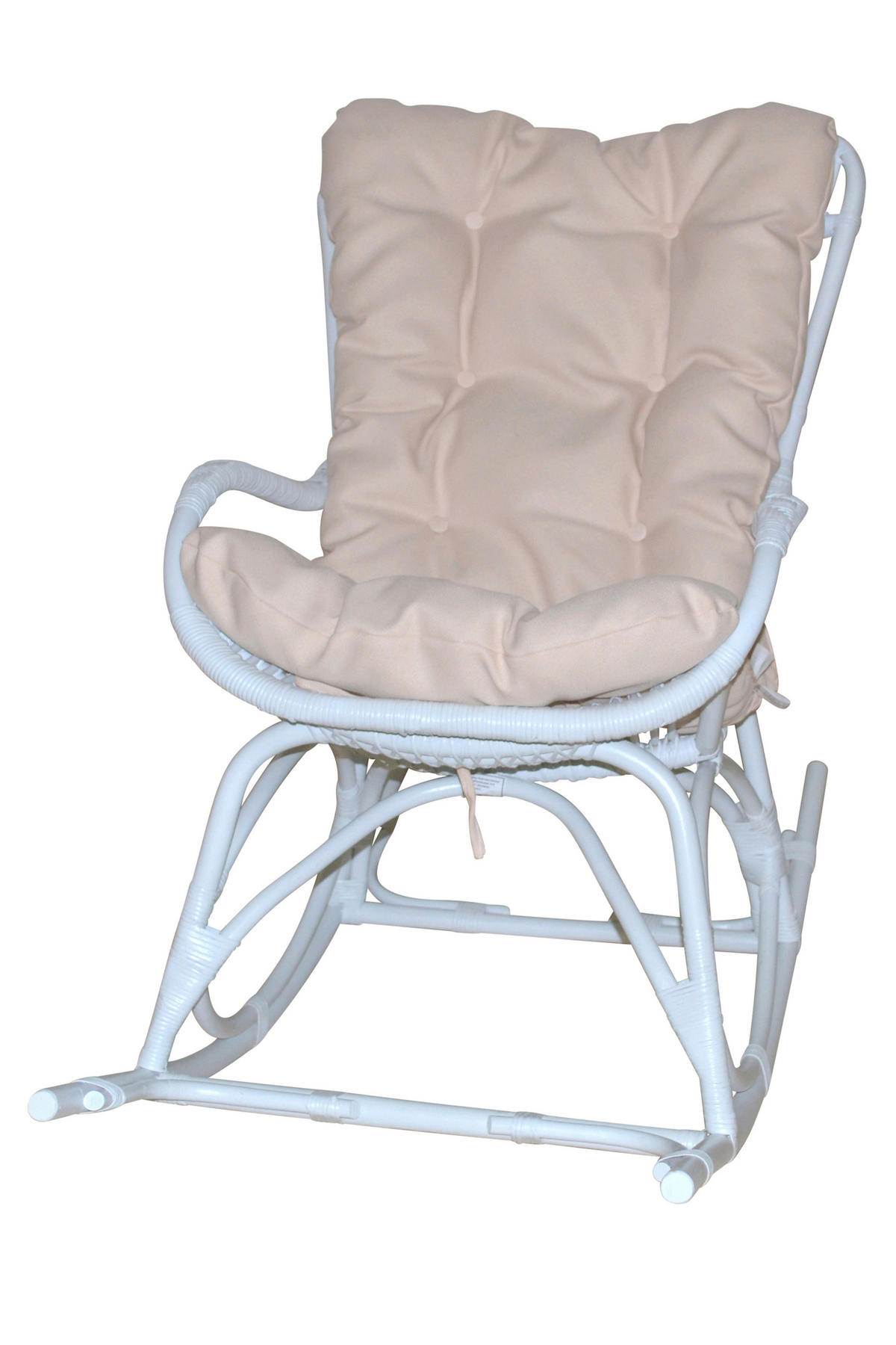 SCHAUKELSTUHL in Weiß  - Creme/Weiß, Natur, Holz/Textil (122/65/96cm) - MID.YOU