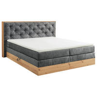 BOXSPRINGBETT 180/200 cm  in Anthrazit, Naturfarben  - Anthrazit/Naturfarben, KONVENTIONELL, Holzwerkstoff/Kunststoff (180/200cm) - Esposa