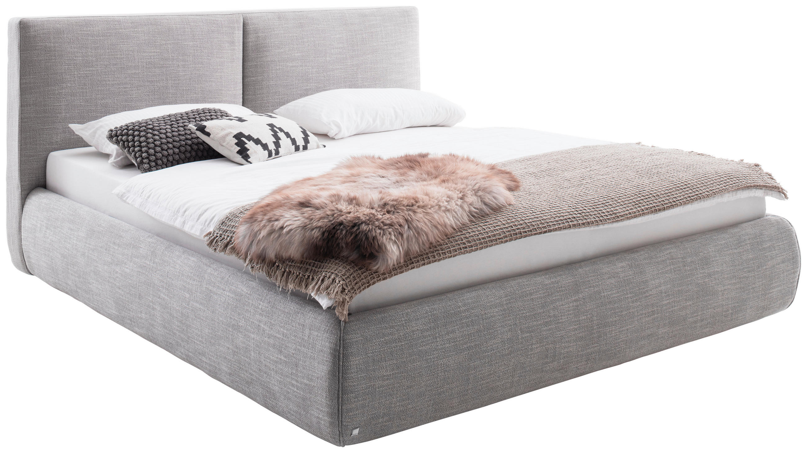 POLSTERBETT 180/200 cm in Hellgrau - Hellgrau, MODERN, Kunststoff/Textil (180/200cm) - Livetastic