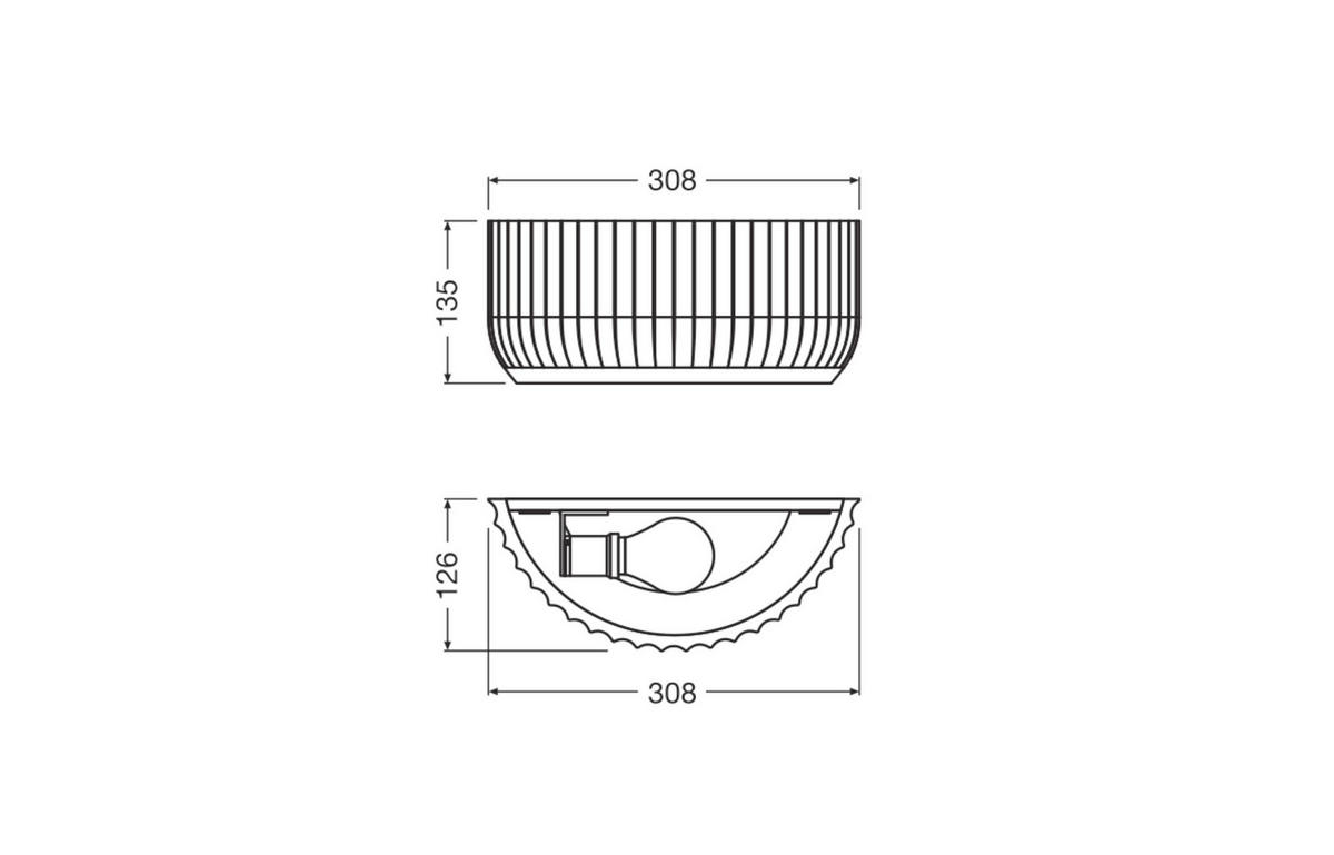 WANDLEUCHTE 30.8/12.6/13.5 cm   - Weiß, Basics, Stein (30.8/12.6/13.5cm) - Osram