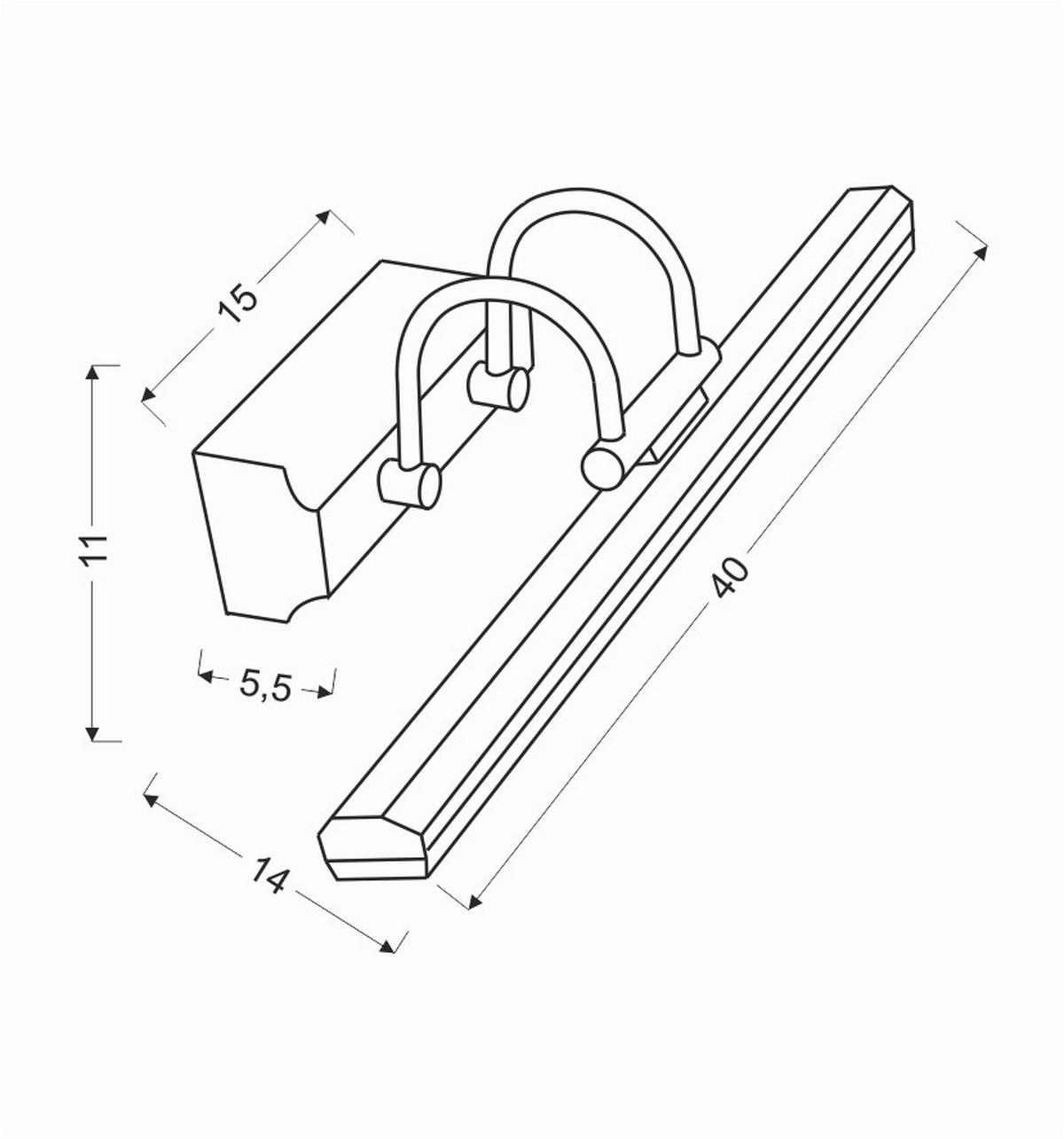 LED-WANDLEUCHTE 14/40/11 cm   - Chromfarben, Basics, Metall (14/40/11cm)