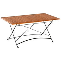 GARTENKLAPPTISCH 160/90/73 cm Holz, Metall rechteckig  - Graphitfarben/Naturfarben, KONVENTIONELL, Holz/Metall (160/90/73cm) - Gardenson