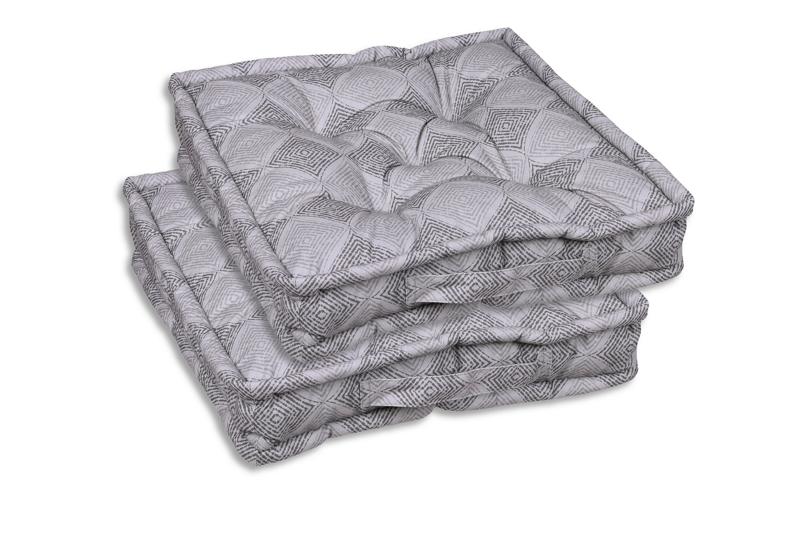 GARTENSITZKISSENSET in Grau Raute  - Grau, Basics, Textil (40/8/40cm)