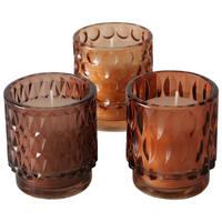 KERZE IM TOPF - Taupe/Braun, LIFESTYLE, Glas/Paraffin (7/8cm)