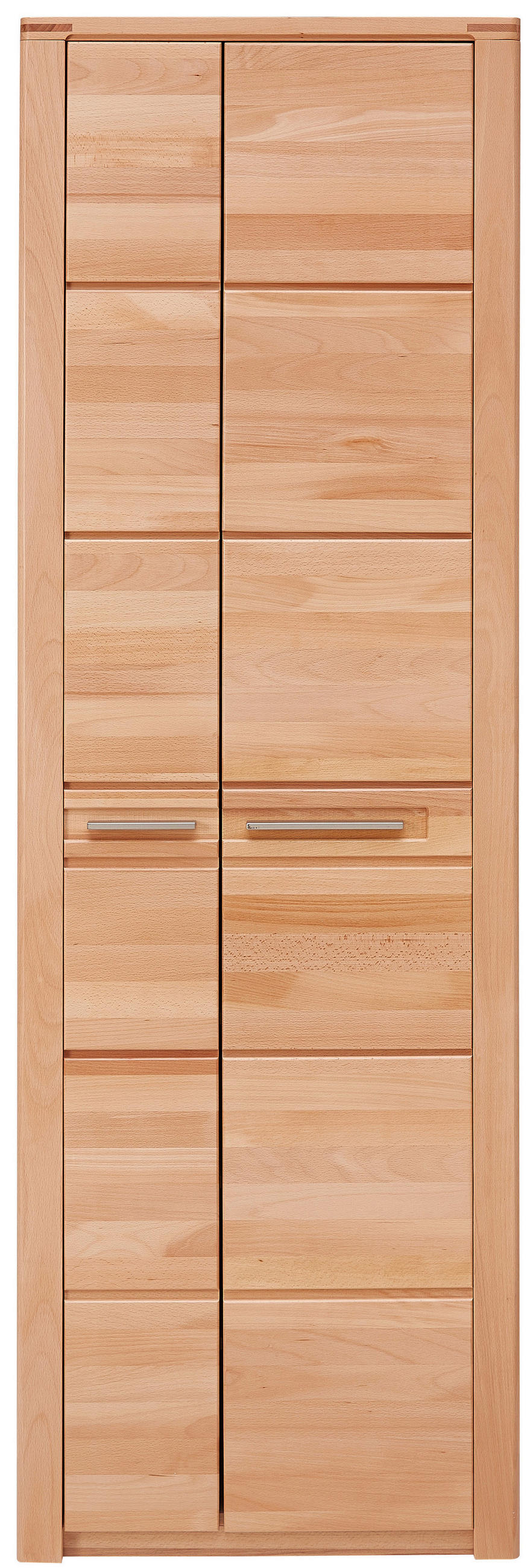 GARDEROBENSCHRANK  in 65/201/40 cm  - Edelstahlfarben/Buchefarben, Natur, Holz/Holzwerkstoff (65/201/40cm) - Linea Natura