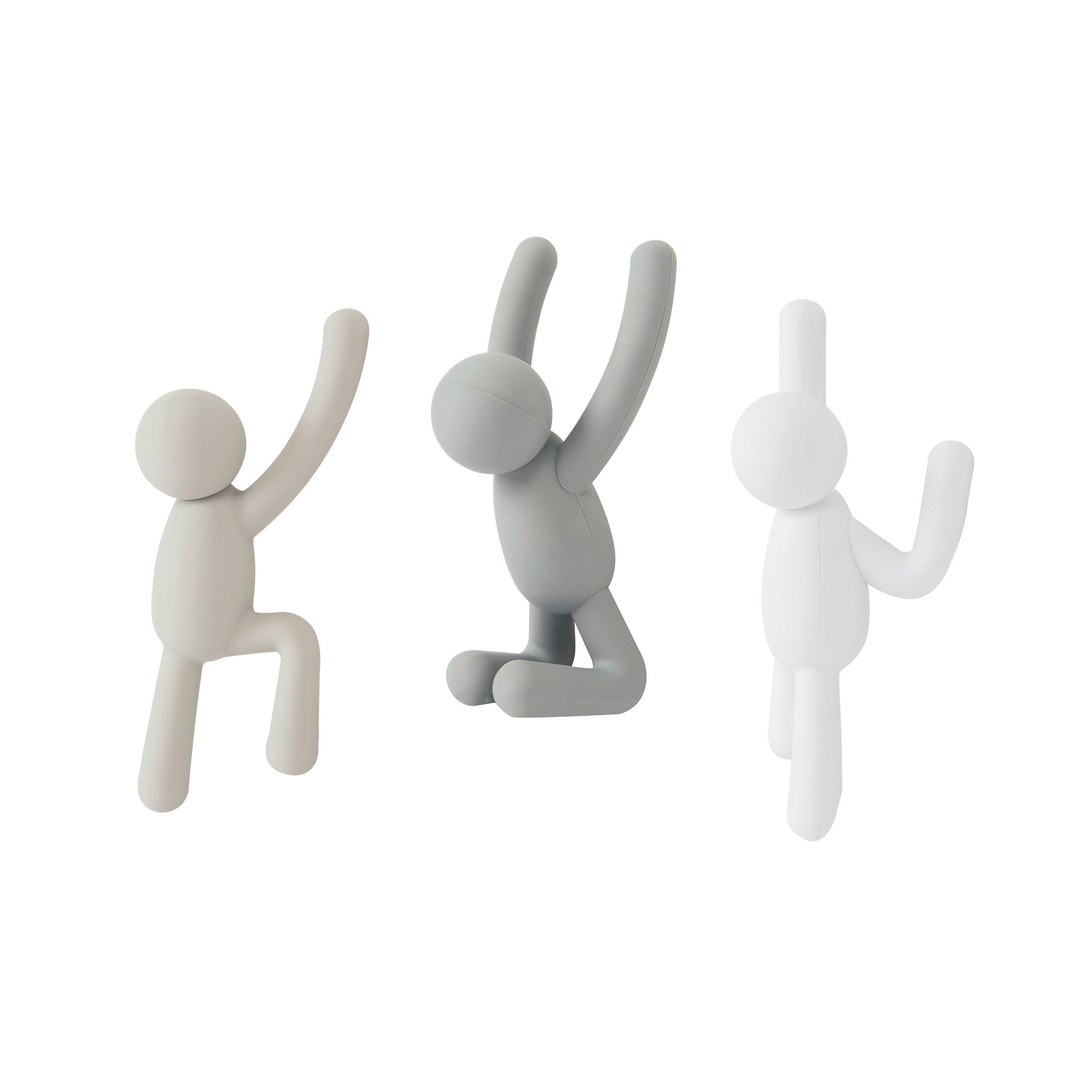 STENSKI KAVELJ - siva/bela, Basics, umetna masa (18/8/19cm) - Umbra