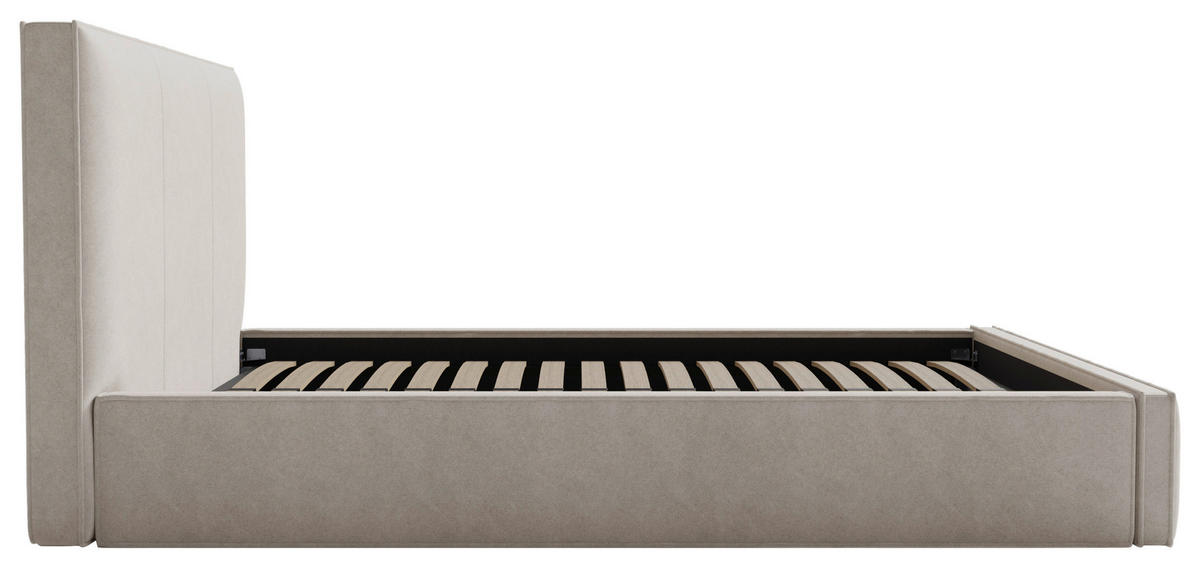POLSTERBETT Lattenrost, Bettkasten 180/200 cm  in Beige  - Beige/Schwarz, Design, Holz/Textil (180/200cm) - Boxxx