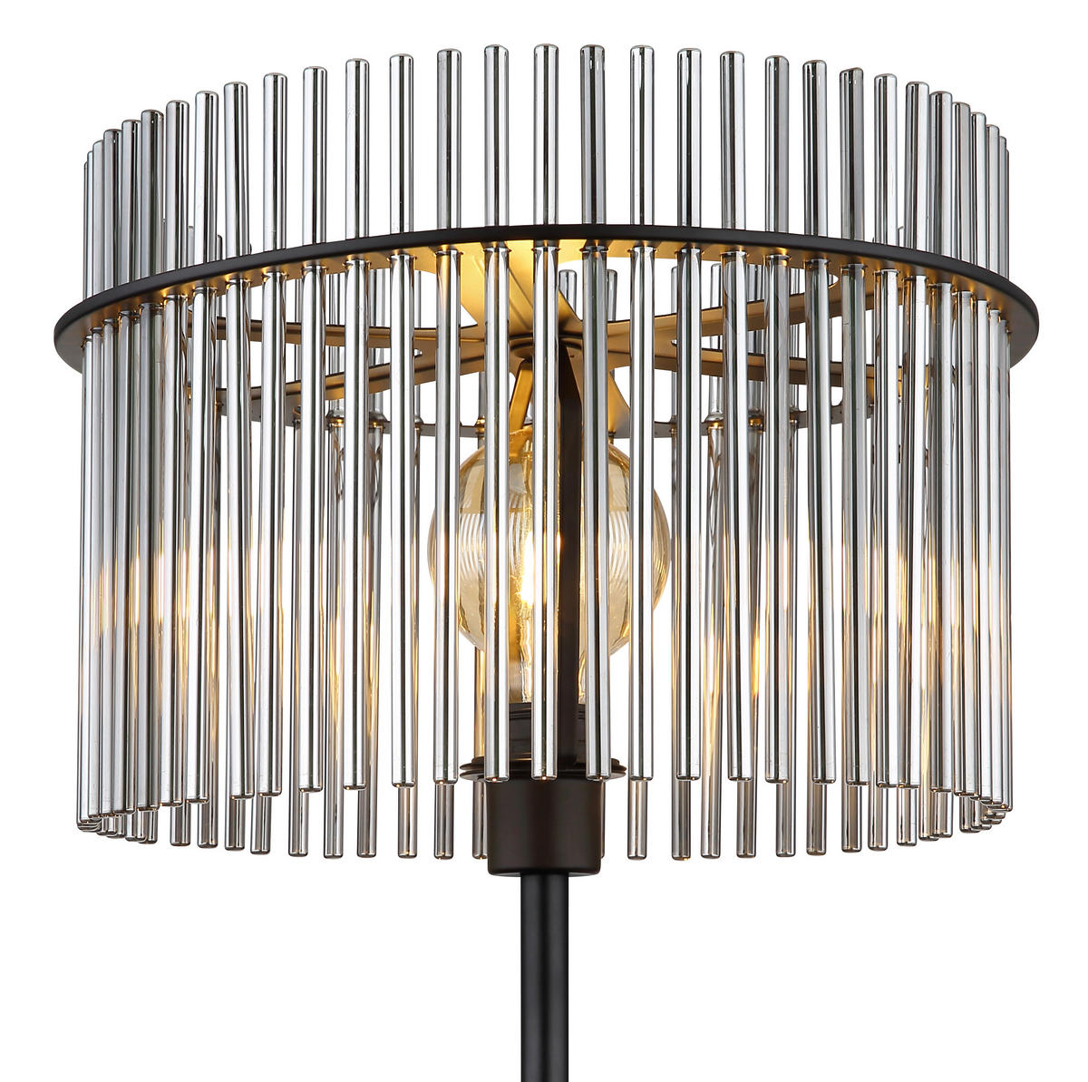 STEHLEUCHTE 38/152 cm    - Schwarz, Design, Glas/Metall (38/152cm) - Globo