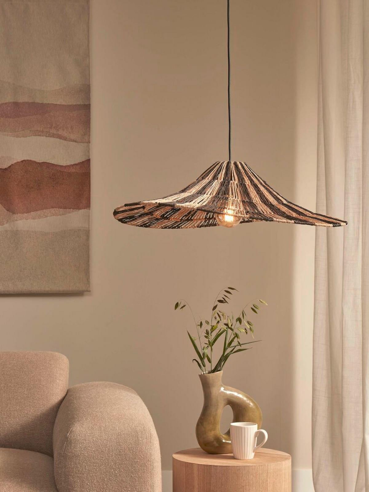 HÄNGLAMPA 65/20 cm  - svart, Basics, textil (65/20cm) - Good & Mojo
