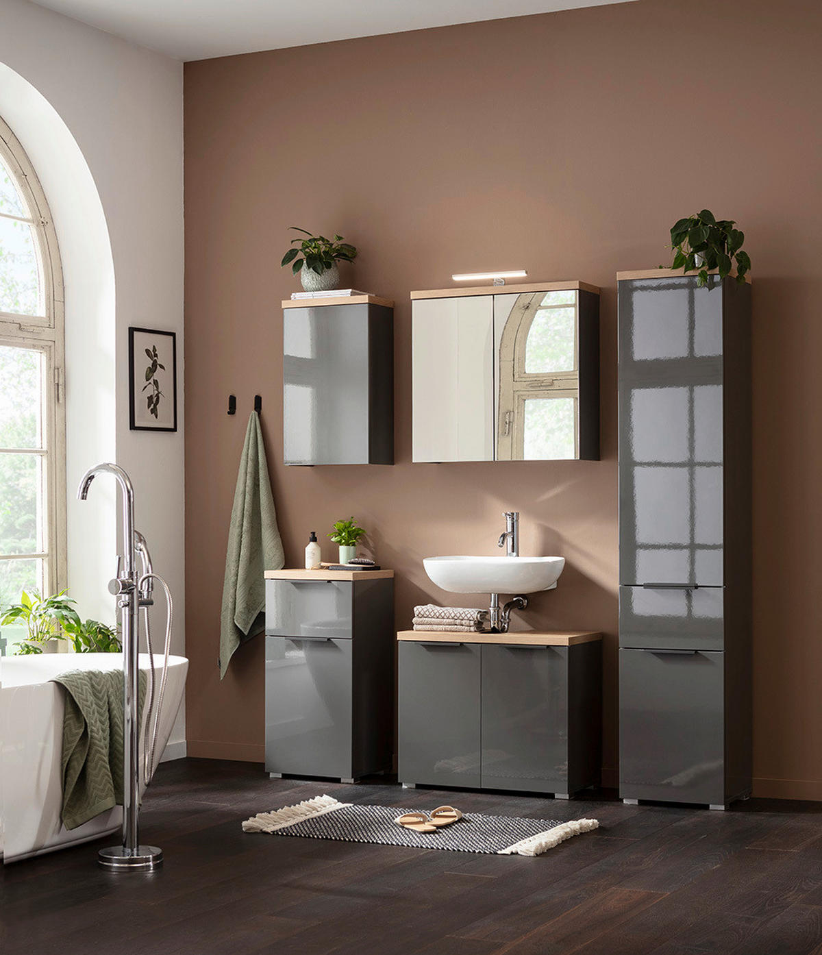OMARICA ZA POD UMIVALNIK 70/60/35 cm  - Moderno, kovina/leseni material (70/60/35cm)