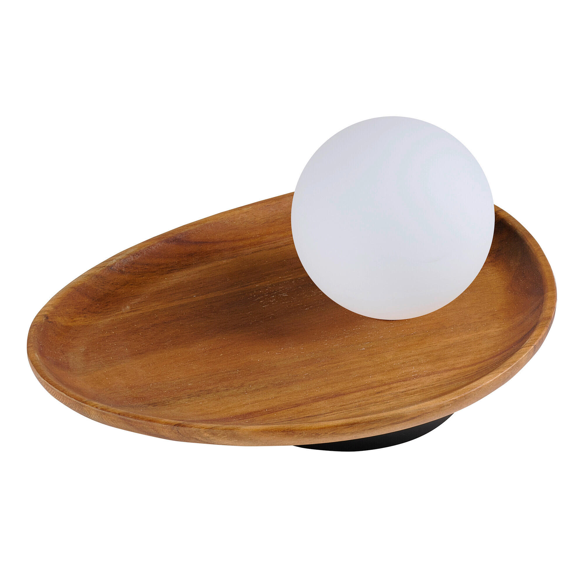TISCHLEUCHTE 32,5/24/13,5 cm   - Akaziefarben, Basics, Glas/Holz (32,5/24/13,5cm) - Osram