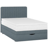 BOXSPRINGBETT 90/200 cm  Blaugrau  - Blaugrau/Schwarz, Konventionell, Holzwerkstoff/Kunststoff (90/200cm) - Welnova