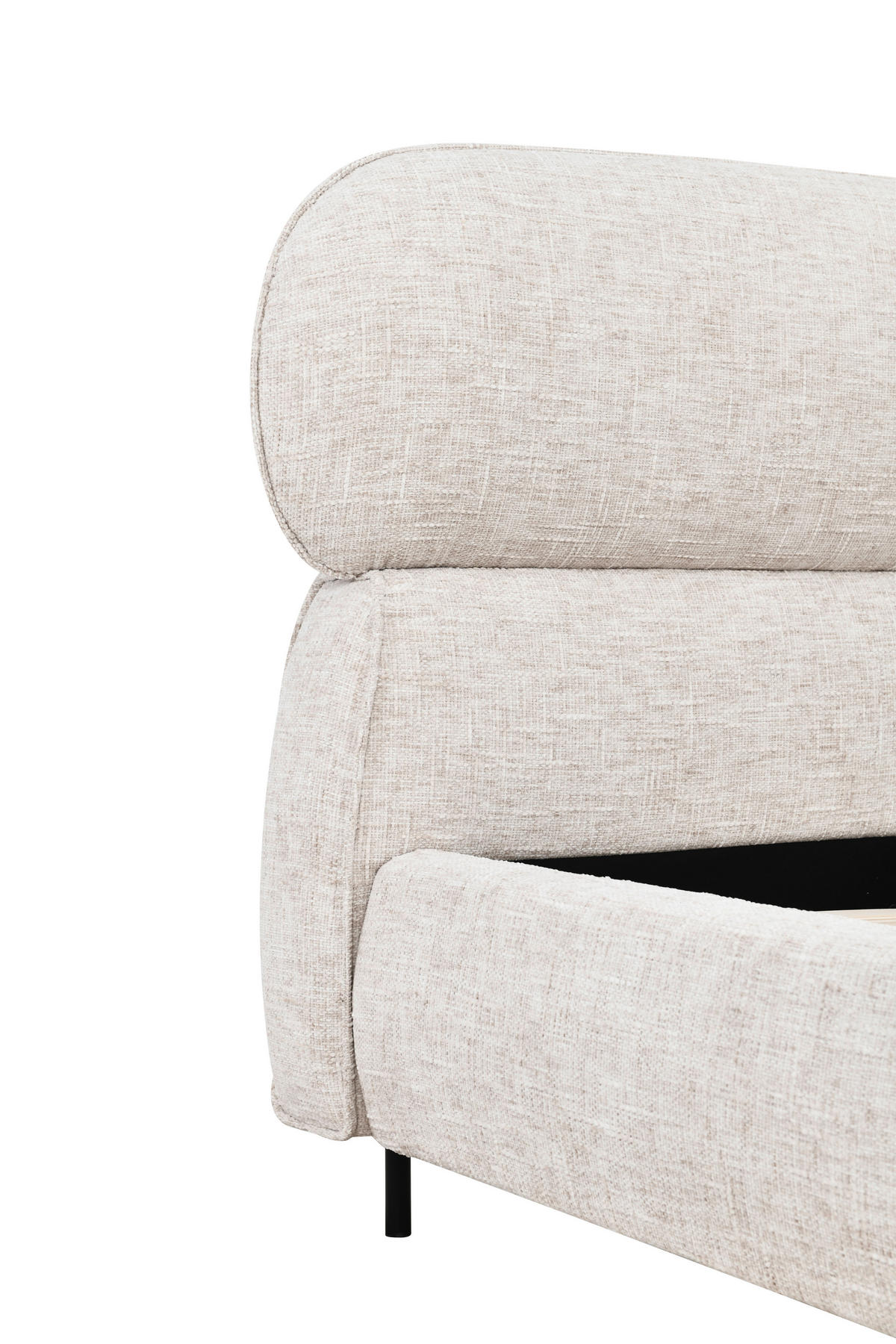 POLSTERBETT 180/200 cm, inkl. gepolstertes Kopfteil, Lattenrost,  in Beige  - Eichefarben/Beige, Design, Holz/Textil (180/200cm) - Boxxx