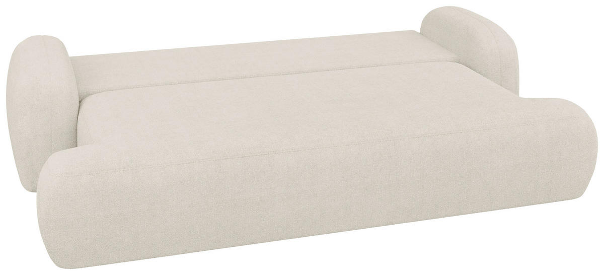 3-SITZER-SOFA Sevilla Plus Bouclé Creme  - Creme/Schwarz, Design, Kunststoff/Textil (256/93/120cm) - MID.YOU