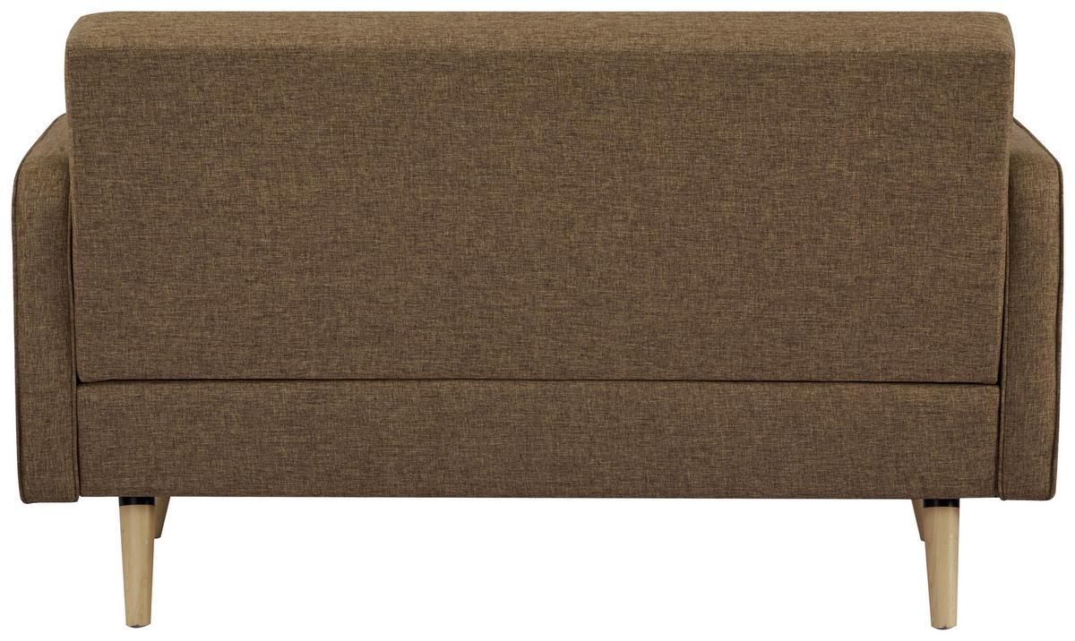 2-SITZER-SOFA Webstoff Braun  - Naturfarben/Braun, MODERN, Holz/Textil (137/80/90cm) - MID.YOU