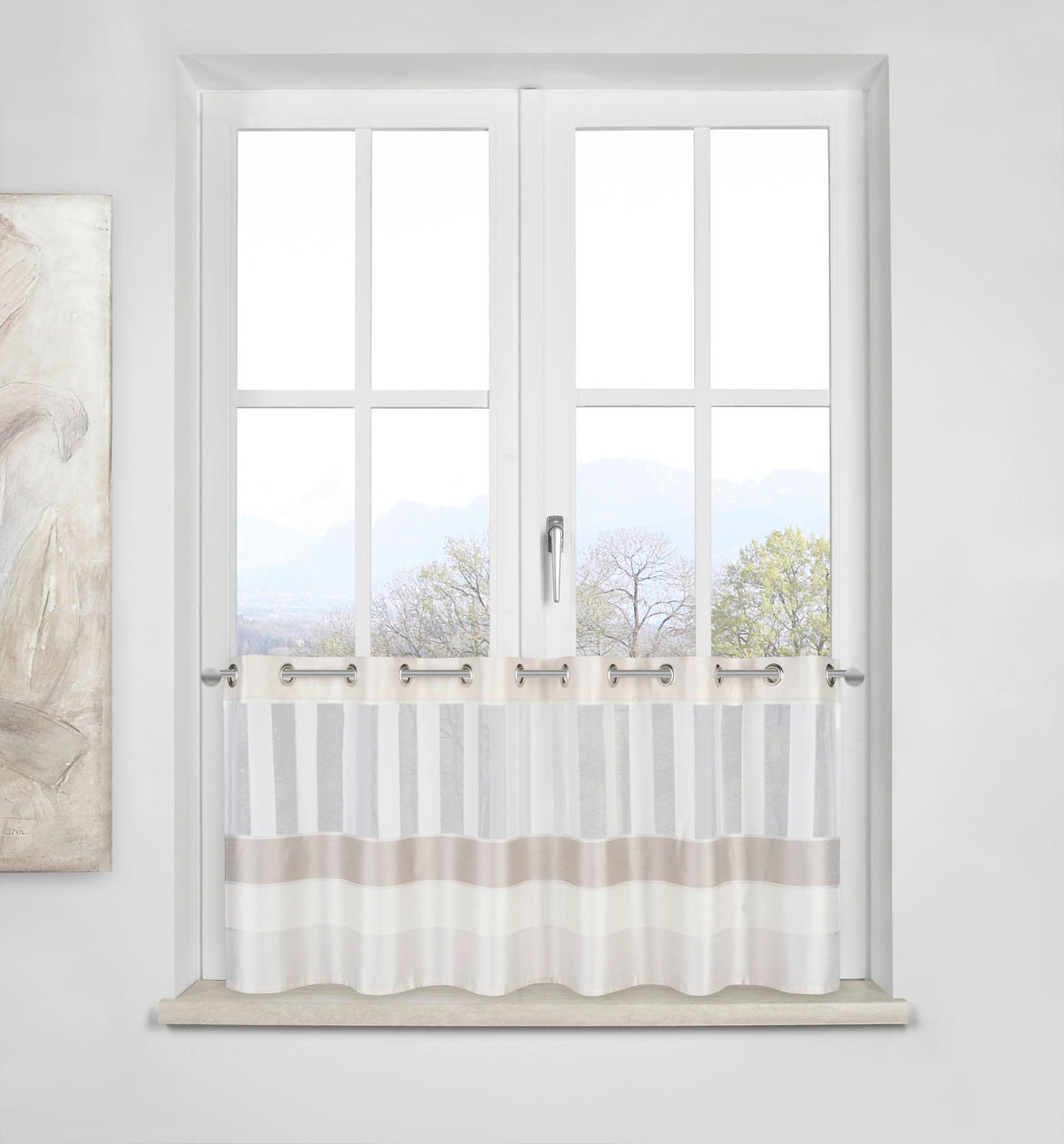 KURZGARDINE    140/50 cm  - Taupe/Braun, Basics, Textil (140/50cm) - Esposa