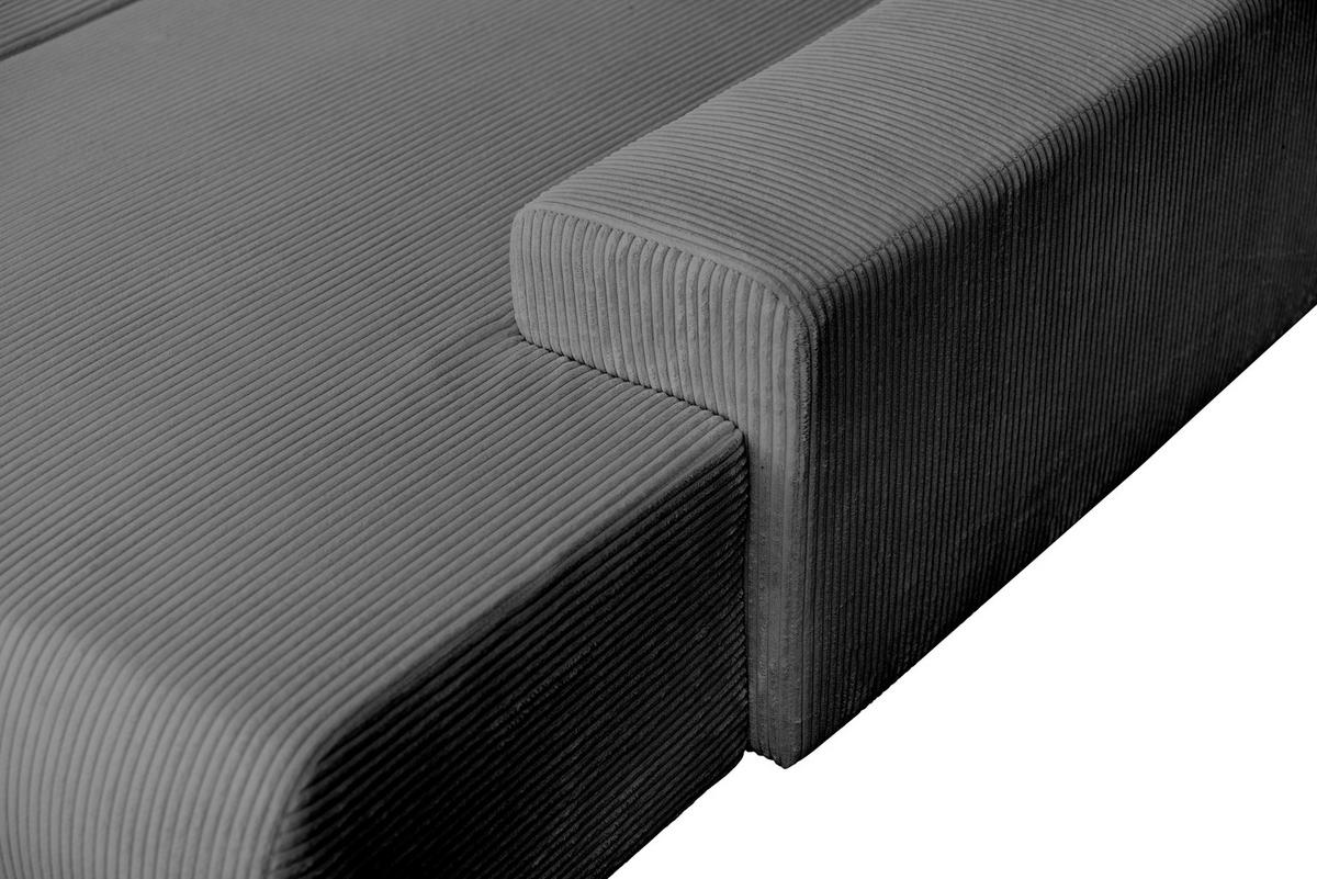 WOHNLANDSCHAFT Anthrazit Cord  - Anthrazit/Schwarz, KONVENTIONELL, Textil/Metall (191/351/191cm) - Carryhome