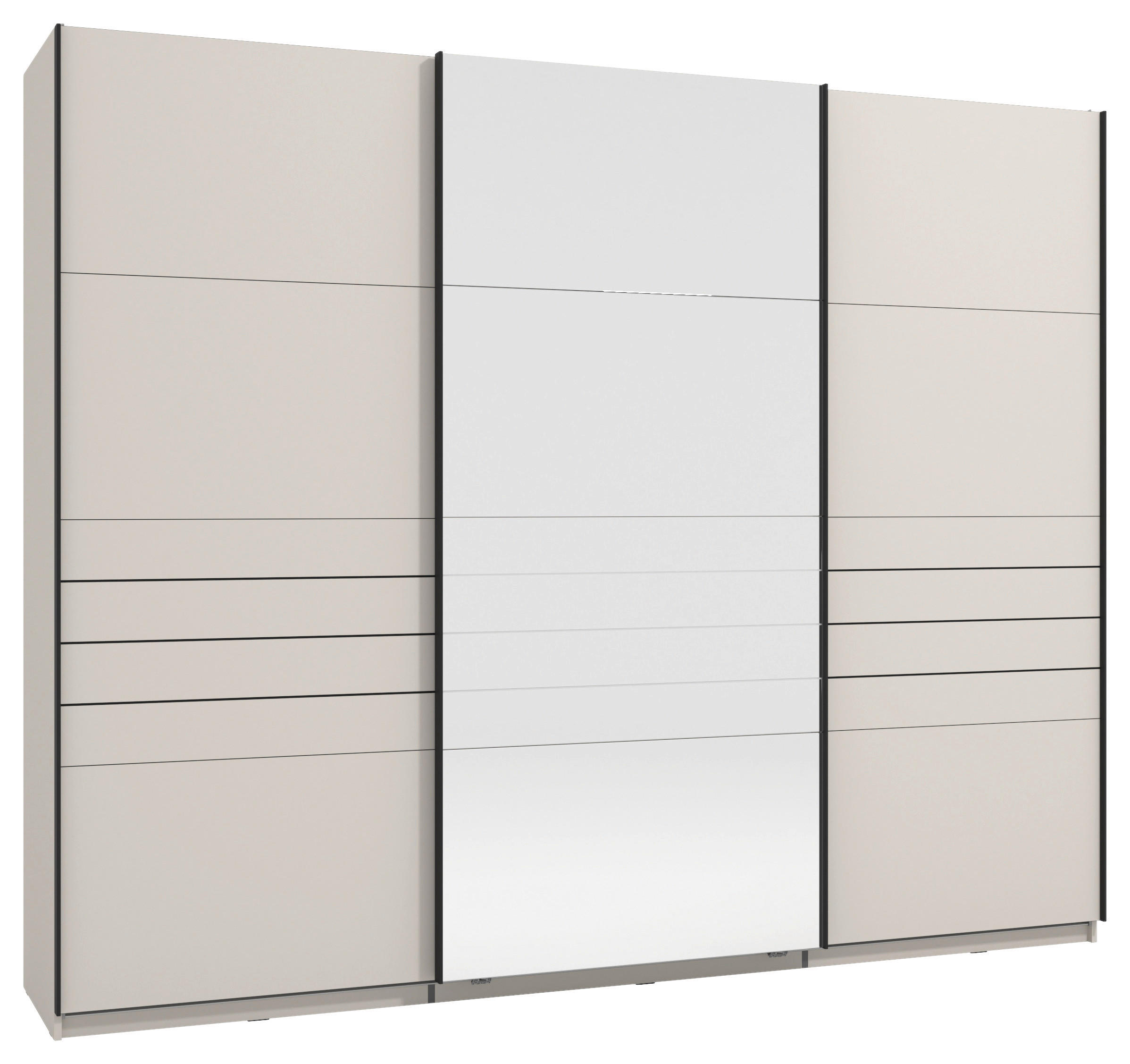 SKRIŇA S POS. DVER. – HOR.VED, kašmírová, 270/217,5/61 cm - čierna/kašmírová, Basics, kov/kompozitné drevo (270/217,5/61cm) - Xora