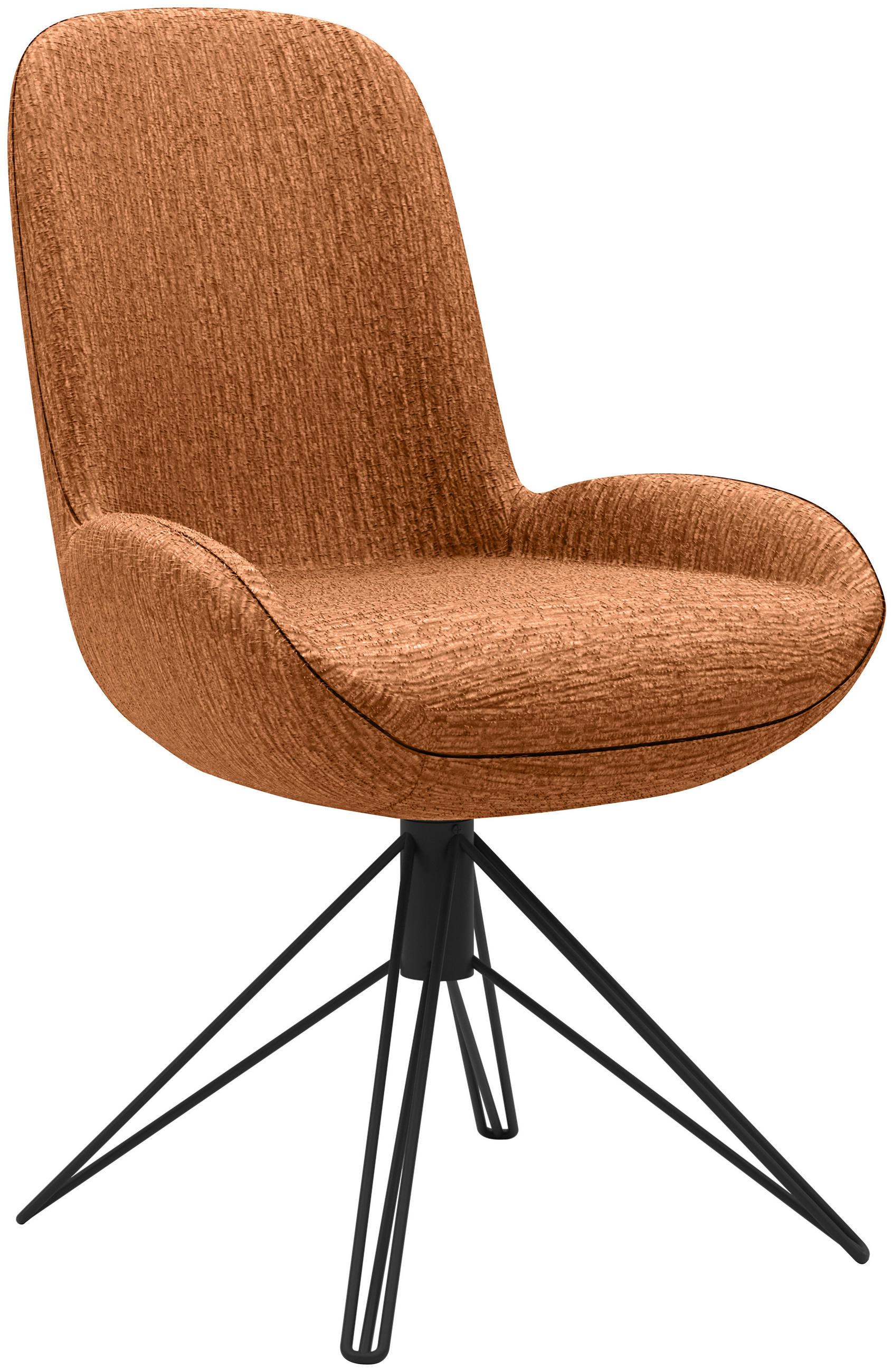 STUHL Chenille Kupferfarben  - Schwarz/Kupferfarben, Design, Textil/Metall (55/90,5/62cm) - Musterring