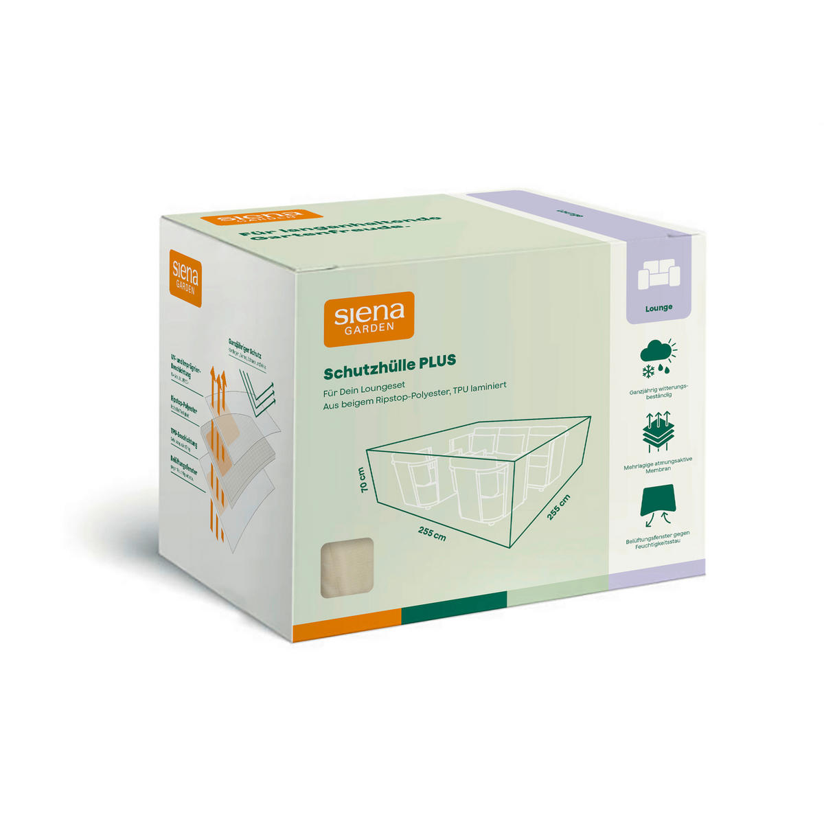 SCHUTZHÜLLE 255/70/255 cm  - Beige, MODERN, Kunststoff (255/70/255cm) - Siena Garden