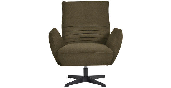 SESSEL in Bouclé Khaki  - Khaki/Schwarz, Design, Textil/Metall (60/94/86cm) - Dieter Knoll