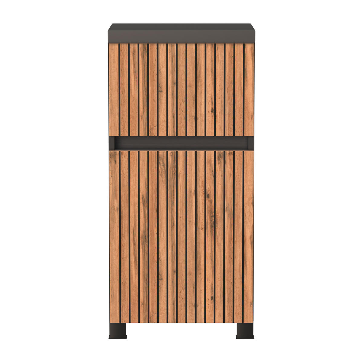 UNTERSCHRANK 40/79/35 cm   - Eiche Wotan/Graphitfarben, Natur, Holzwerkstoff/Kunststoff (40/79/35cm) - Xora