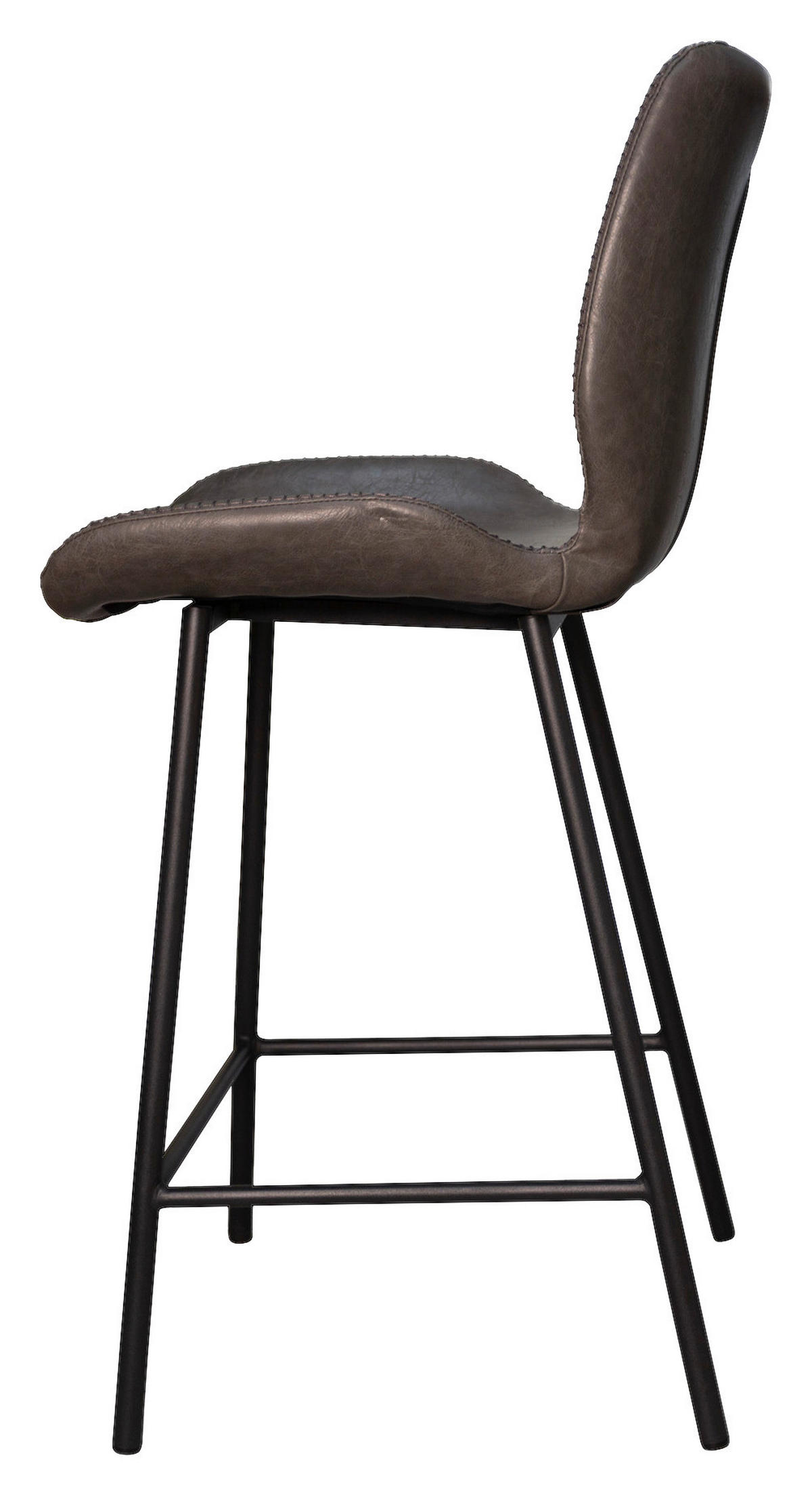 BARHOCKER-SET Lederlook Anthrazit  - Anthrazit/Schwarz, KONVENTIONELL, Kunststoff/Textil (47/99/40cm) - MID.YOU