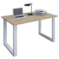 SCHREIBTISCH 110/50/76 cm  in Weiß, Sonoma Eiche  - Weiß/Sonoma Eiche, MODERN, Holzwerkstoff/Metall (110/50/76cm) - MID.YOU