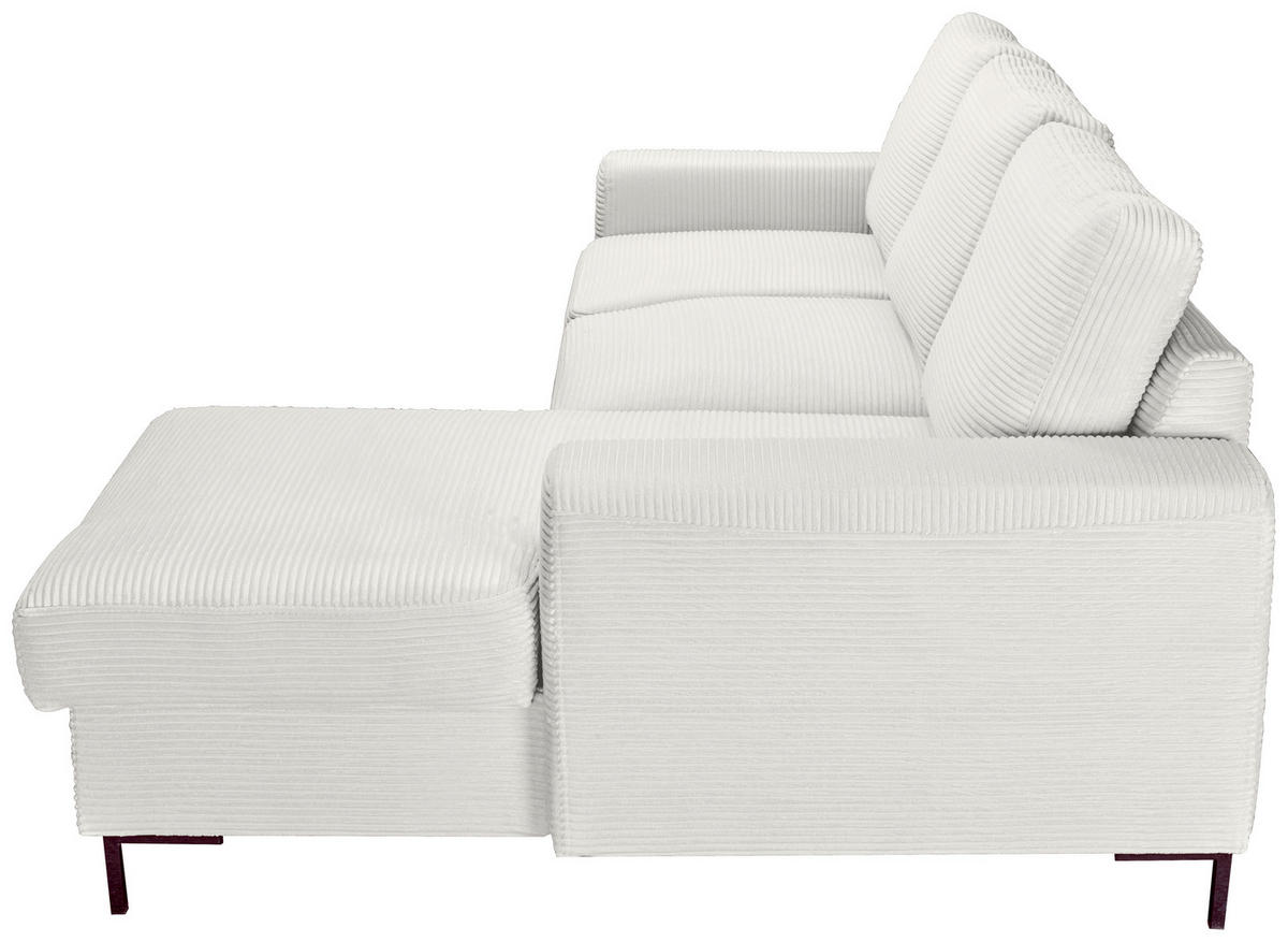 ECKSOFA Creme Cord  - Creme/Schwarz, KONVENTIONELL, Textil/Metall (240/150cm) - Carryhome