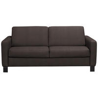 SCHLAFSOFA in Textil, Leder Dunkelbraun  - Dunkelbraun/Schwarz, Konventionell, Leder/Textil (190/87/100cm) - Celina Home
