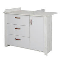 WICKELKOMMODE Mila Eichefarben  - Eichefarben/Grau, Basics, Holzwerkstoff/Textil (126/98,5/75cm) - Roba