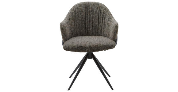 ARMLEHNSTUHL  in beflockt  - Anthrazit/Grau, Design, Textil/Metall (57/84/44,5cm) - Belluti