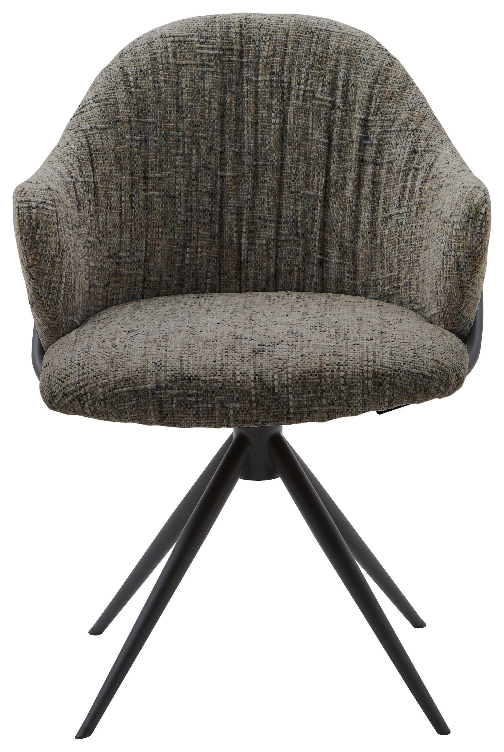 ARMLEHNSTUHL  in beflockt  - Anthrazit/Grau, Design, Textil/Metall (57/84/44,5cm) - Emilio Belluti