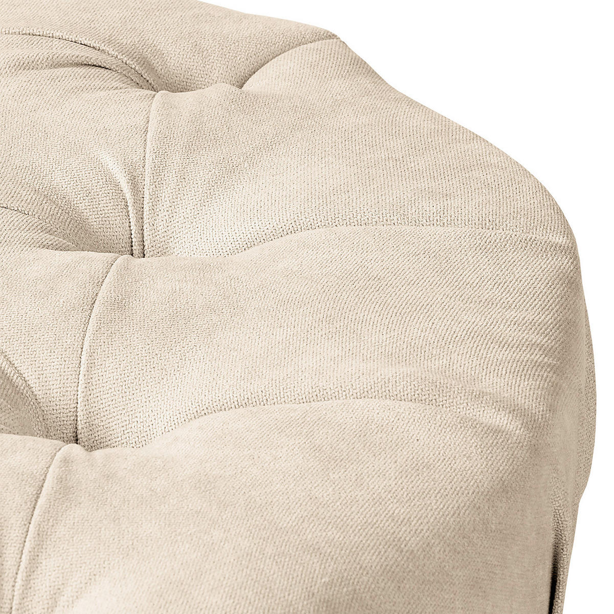 HOCKER Textil Creme  - Creme/Braun, Design, Holz/Textil (80/45/80cm) - Livetastic